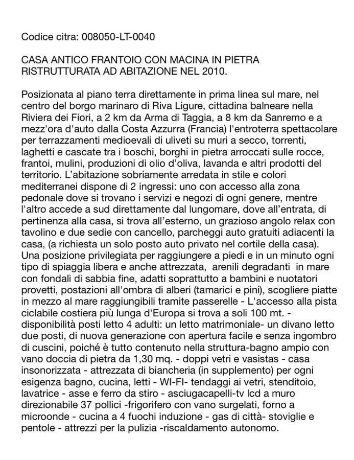 Ferienwohnung Frantoio Riva Ligure Exterior foto